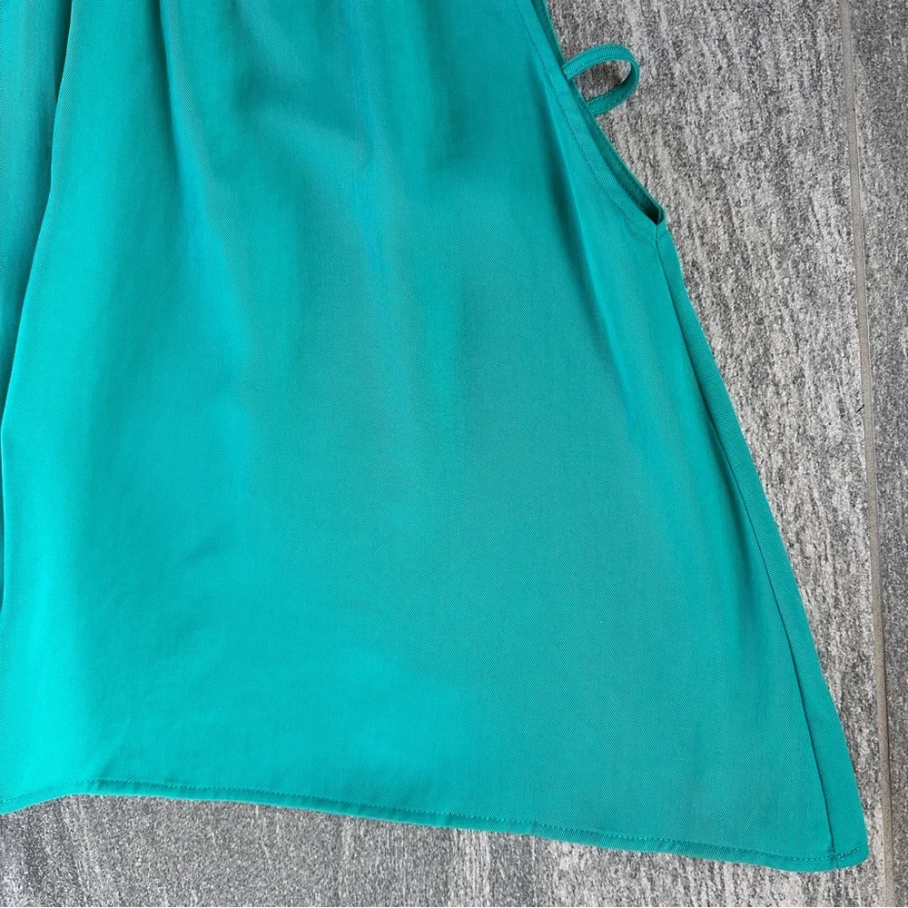 NWOT Free People Aqua “Palm Breeze” Sleeveless Blouse Mock Neck Turquoise Top XS - Picture 6 of 15